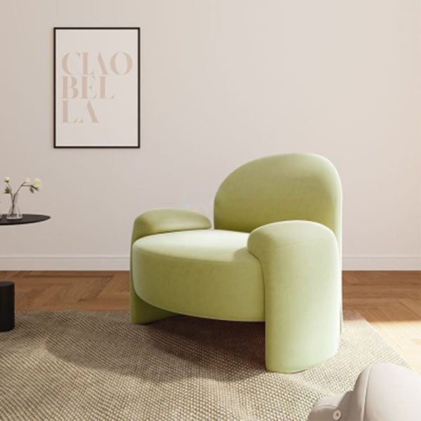 Modern Transitional Rectangular Wood Latex Accent Chair Backrest Armless For Living Room - Image 7