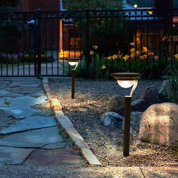 Conical Floating Top Solar Pathway Light Auto On/Off, Waterproof Outdoor Lamp