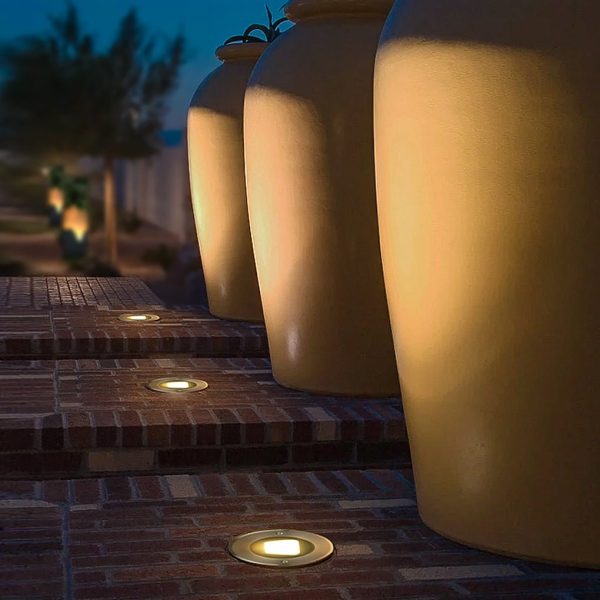 Ultra-thin Waterproof Recessed Step Lights LED Ground Lighting for Stairs, Decks (IP65, 110-240V, Warm White) - Image 2