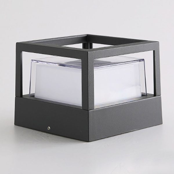 Square Double Layer Shade Outdoor Pier Mount Light Post Lamp - Image 6